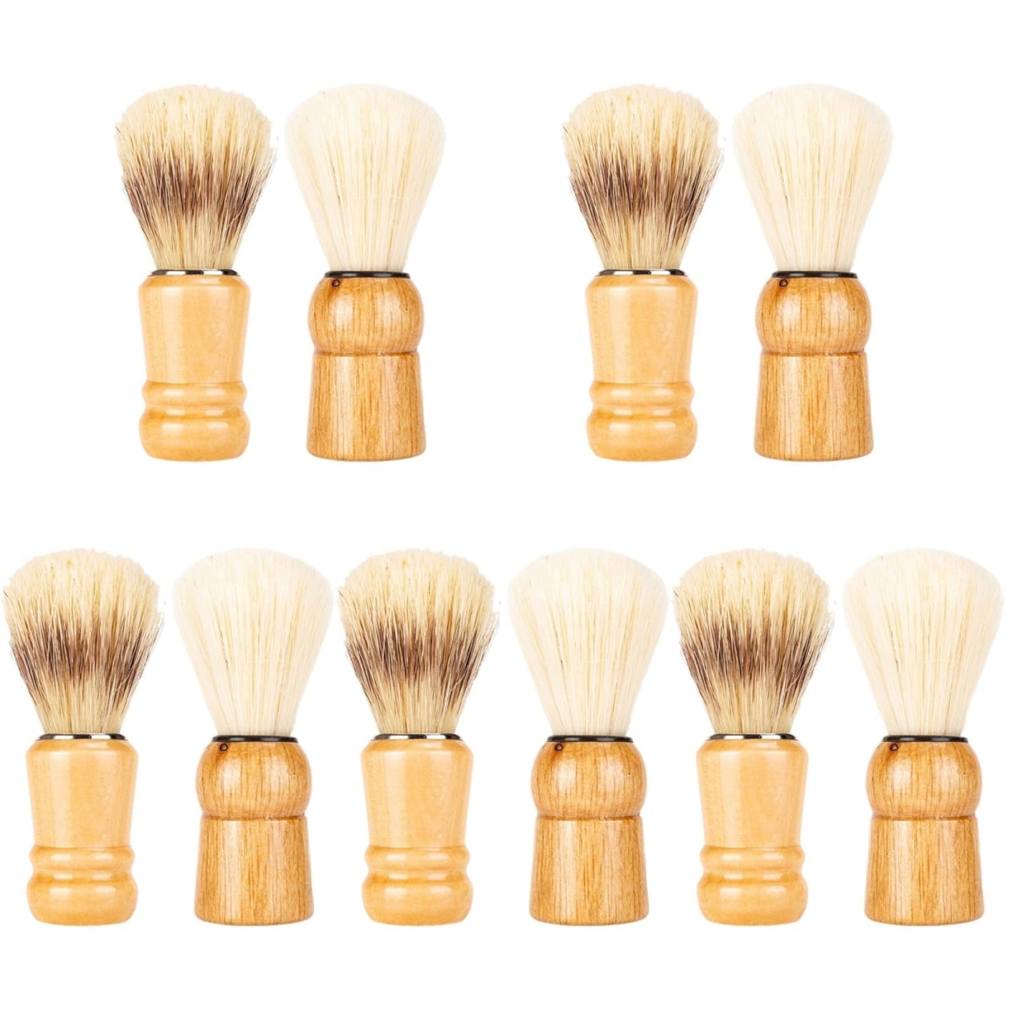 Beaupretty Mens Shaving Brush with Wooden Handle for Beard Grooming and Styling Durable Shave Accessory for Home Travel Salon Use 10-Piece Set