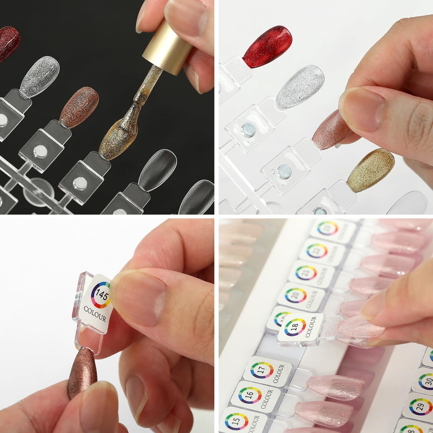 C12rtive 96 Magnetic Nail Swatch Book,Leather Magnetic Color Display Book with 96PCS Magnetic Tips & 1-120 Number Labels,Perfect for Nail Polish Nails Art Design(White)