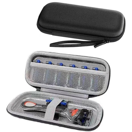 Razor Cover Travel Razor Case, Compatible with Gillette & Harrys, Razor Travel Case Razor Holder For Men Cord Travel Organizer, Zipper Carrying Bag (Black)