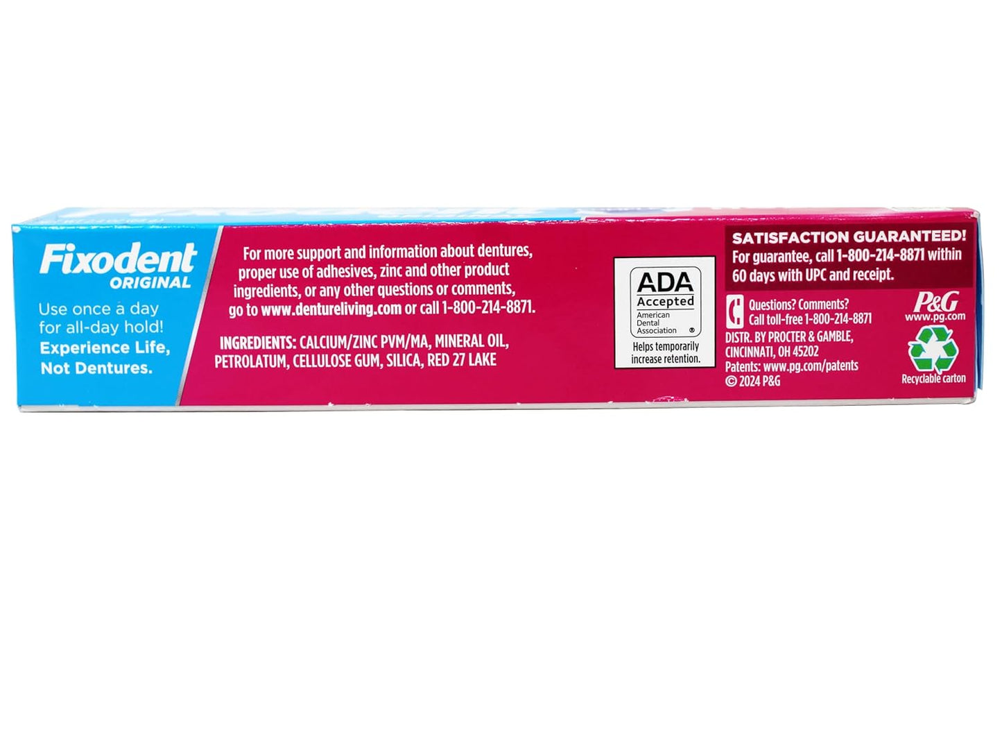 Fixodent Original Denture Adhesive Cream - Strong Hold, 2.4 oz | 4 Pack