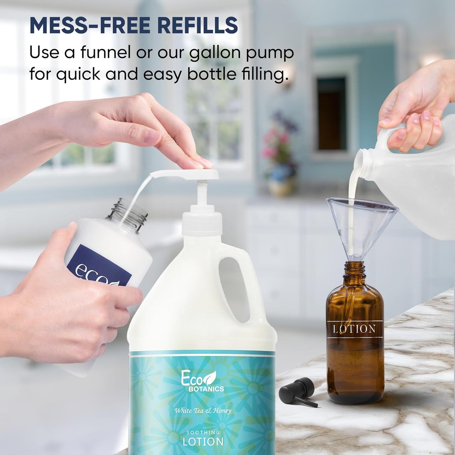 Terra Pure Eco Botanics Natural Lotion - Raw Honey & White Tea | Gallon Jug for Airbnb & Home Use