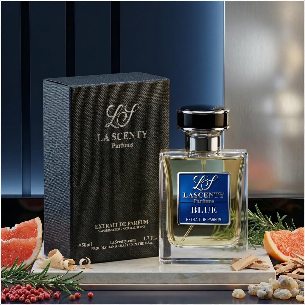 LaScenty BLUE Cologne Inspired by BLEU DE Chnl for Men (1.7oz / 50ml) | Extrait de Parfum | Long-Lasting Fresh Woody Aromatic Scent | Signature Bold Perfume | Luxury Fragrance