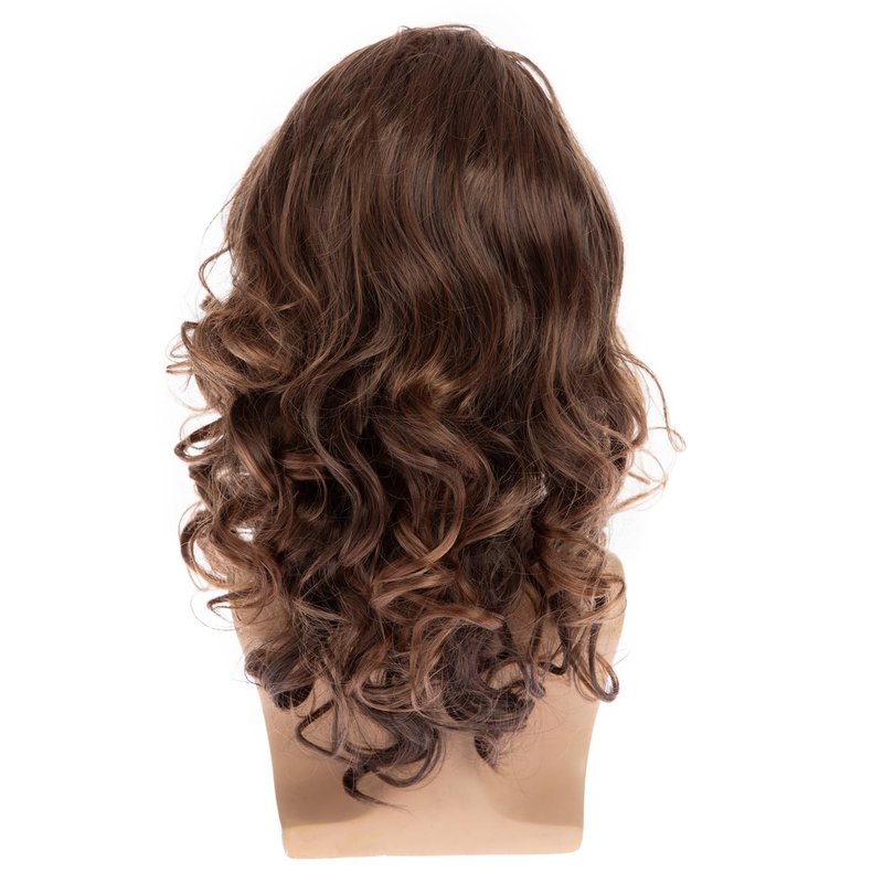Beweig Brown Wig for Men Long Curly Wavy Synthetic Halloween Costume Party Wig for Male