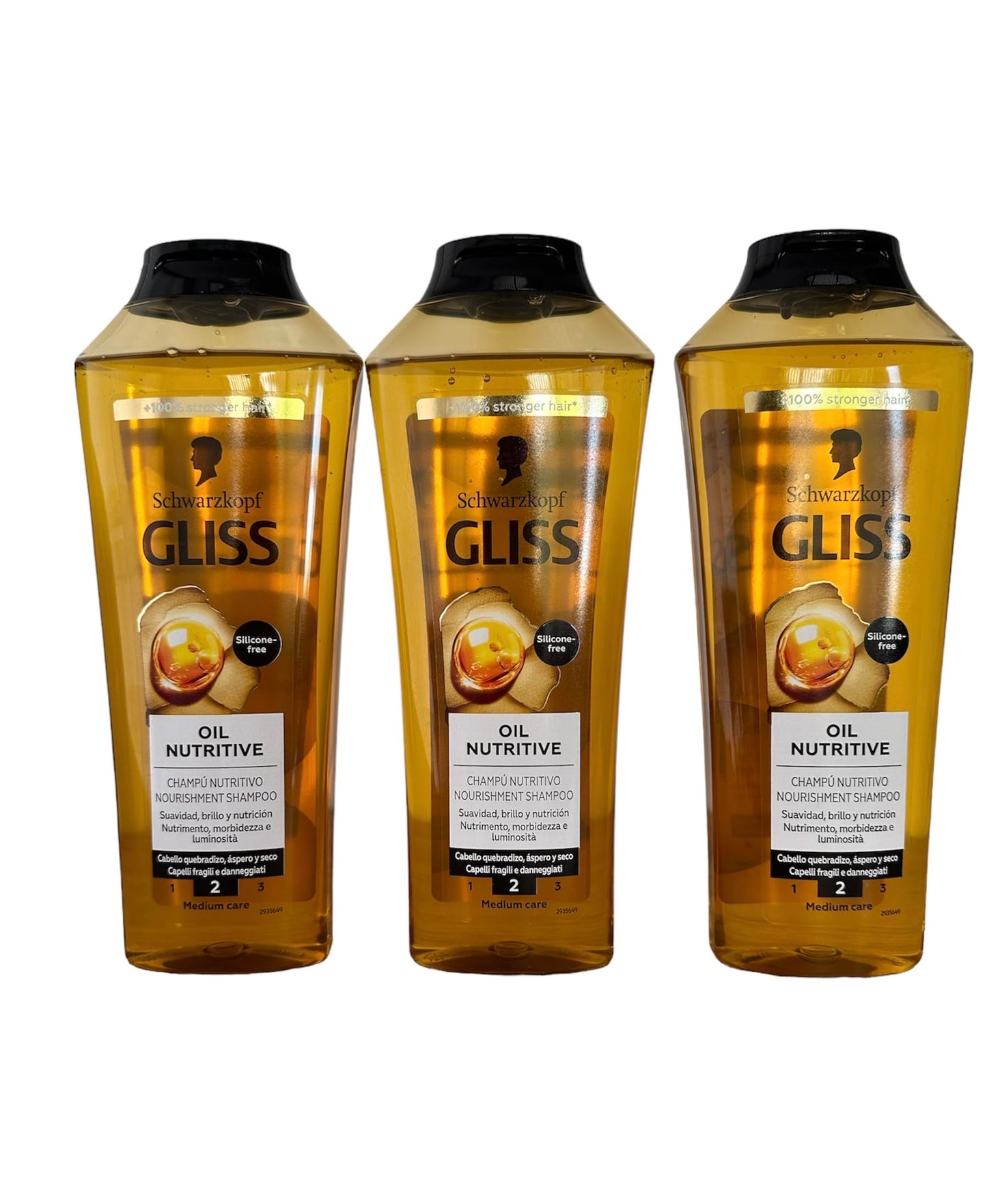Gliss Shampoo Oil Nutritive 13.6 Ounce (400ml) (3 Pack)