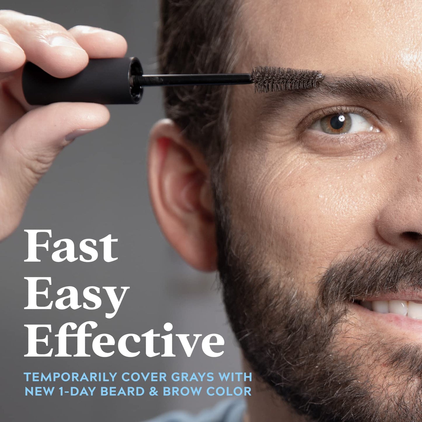 Just for Men Beard & Brow Color, Temporary Color, Black | Fuller Look | 1-Day | Pack of 2 | 30 Applications