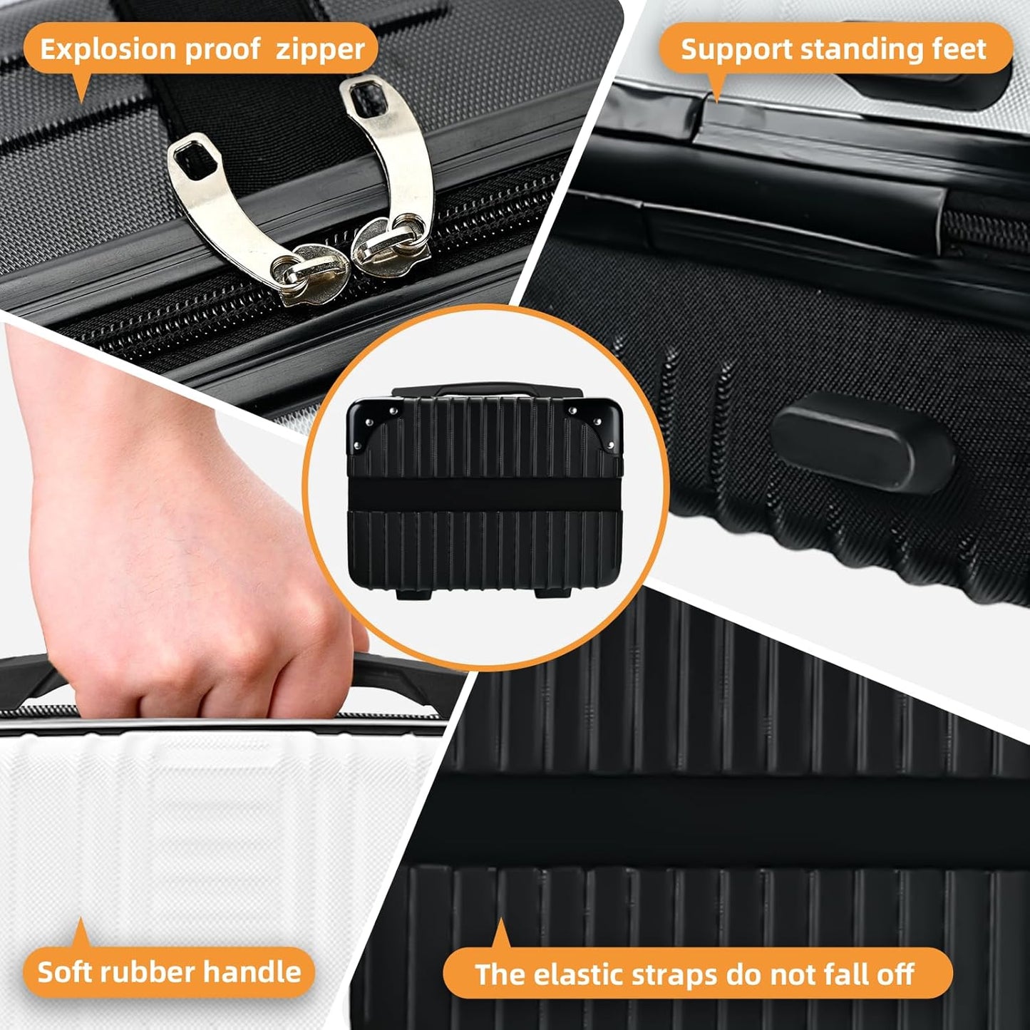 Cosmetic Organizer - 14-Inch Hard Shell Travel Makeup Case | Portable Suitcase for Women