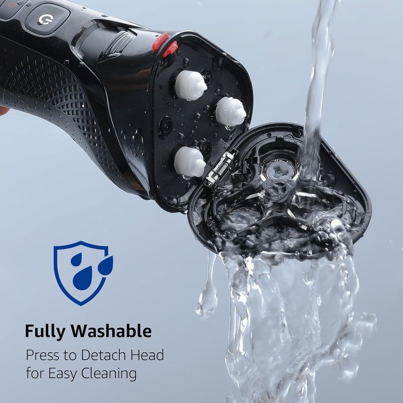 Precision Men's Shaver: The Strategist Waterproof Razor with Adjustable Speeds, Integrated Nose Hair Trimmer, and Cordless Convenience - Deep Grey