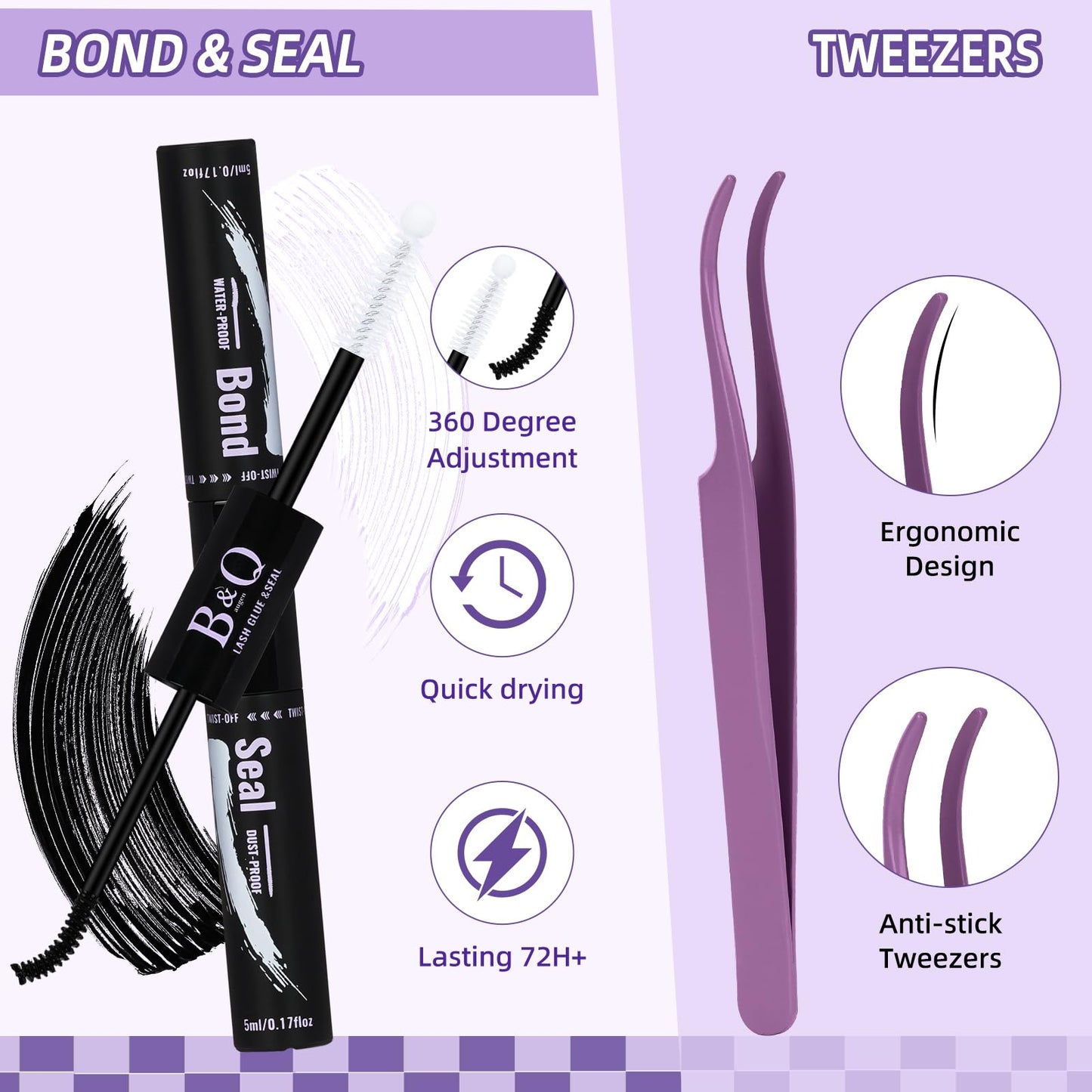 B&Q Manga Lash Clusters Kit DIY 8-18mm Reusable Eyelash Clusters Kit