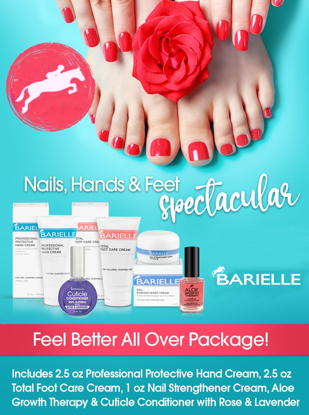 Barielle Nails, Hands and Feet Spectacular - Premium 5-PC Hand, Foot & Nail Treatment Collection