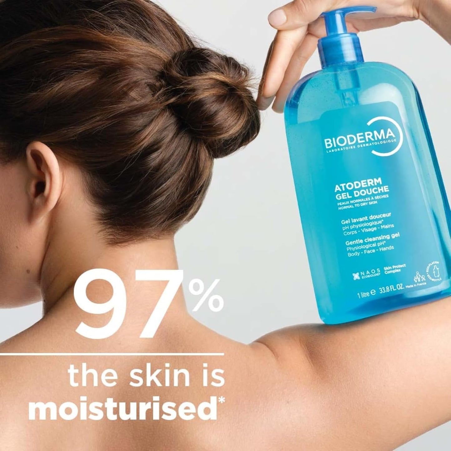Bioderma Atoderm Hydrating Shower Gel - Moisturizing Body & Face Cleanser for Sensitive Skin | 16.7 Fl Oz