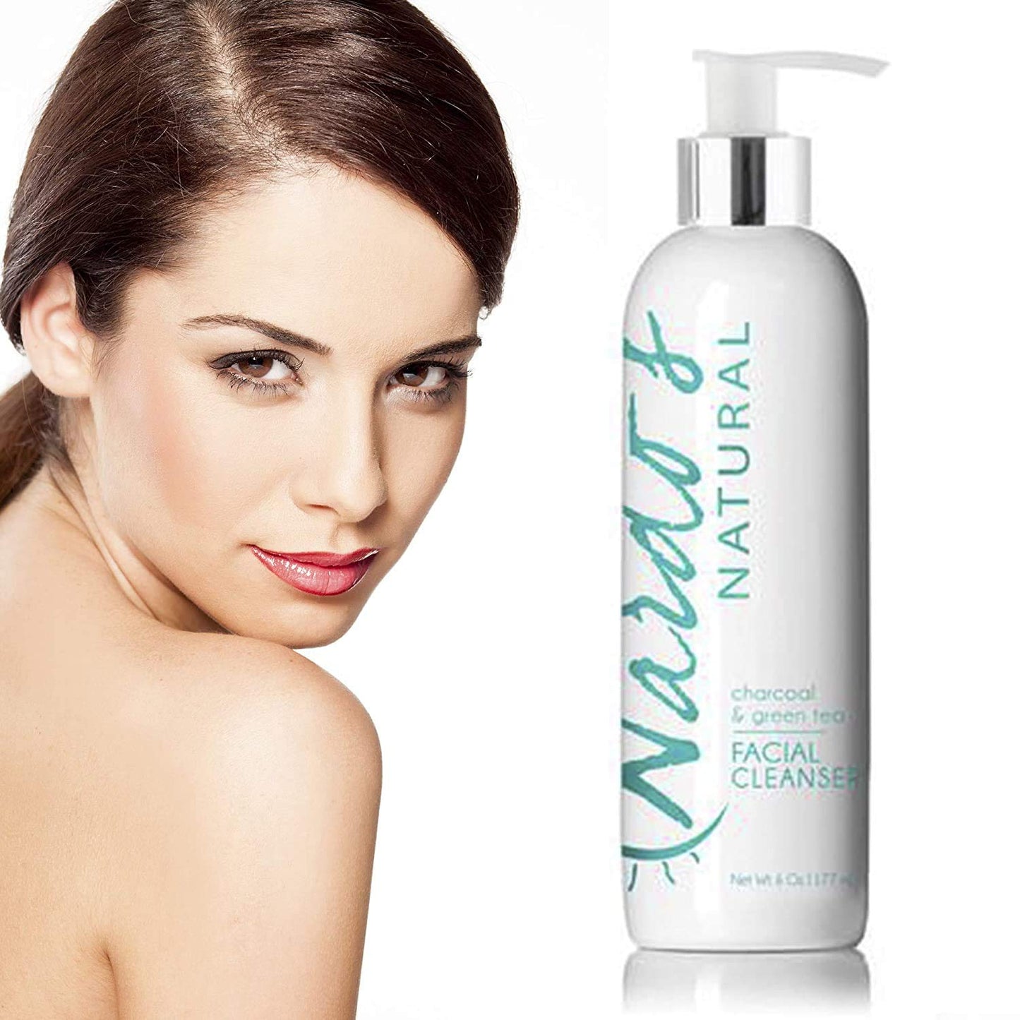 Natural Facial Cleanser with Vitamin C & Activated Charcoal | Anti-Aging Face Wash for All Skin Types, Vegan, Hydrating