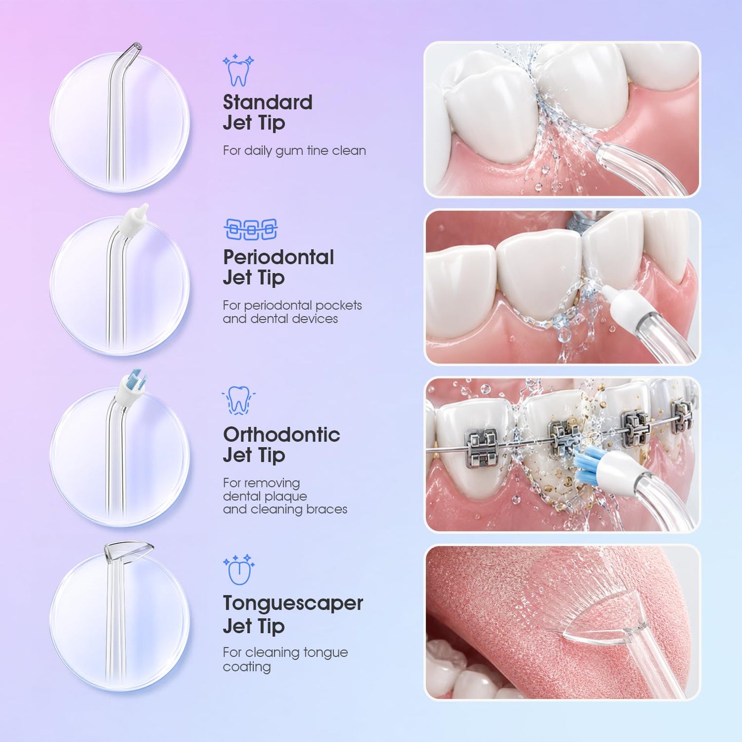 VOYOR-HEALTH Travel Water Flosser Portable, Mini Cordless Oral Irrigator with Telescopic Water Tank, IPX7 Waterproof Water Flosser for Teeth Cleaning Braces & Dental Care WF510 (Silver)