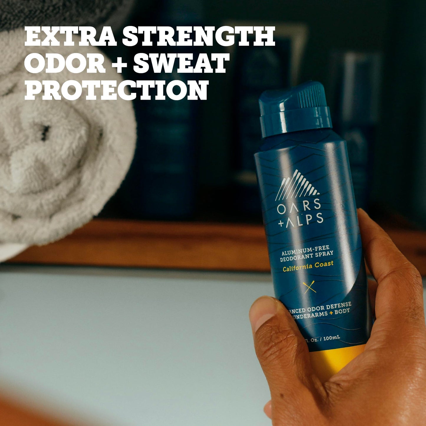 Oars + Alps Aluminum Free Men's Whole Body Deodorant Spray, 2pk, 3.4oz