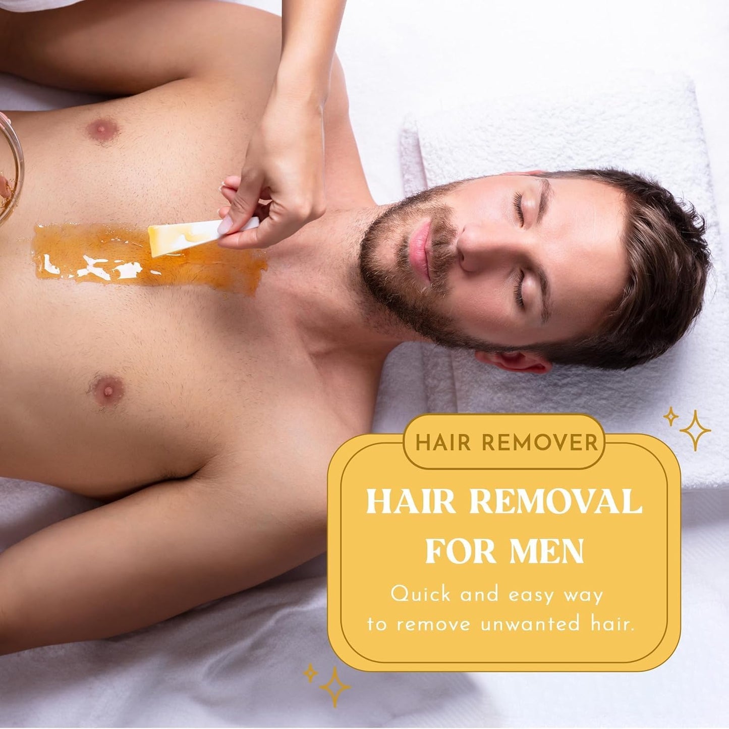 MOOM USDA Organic Sugar Wax Hair Removal for Men, 12 oz Wax Jar, Sugaring Hair Wax with Aloe Vera & Chamomile - Body, Leg, Chest & Face wax - Soft Wax for Sensitive Skin (Strips & Sticks Not Included)