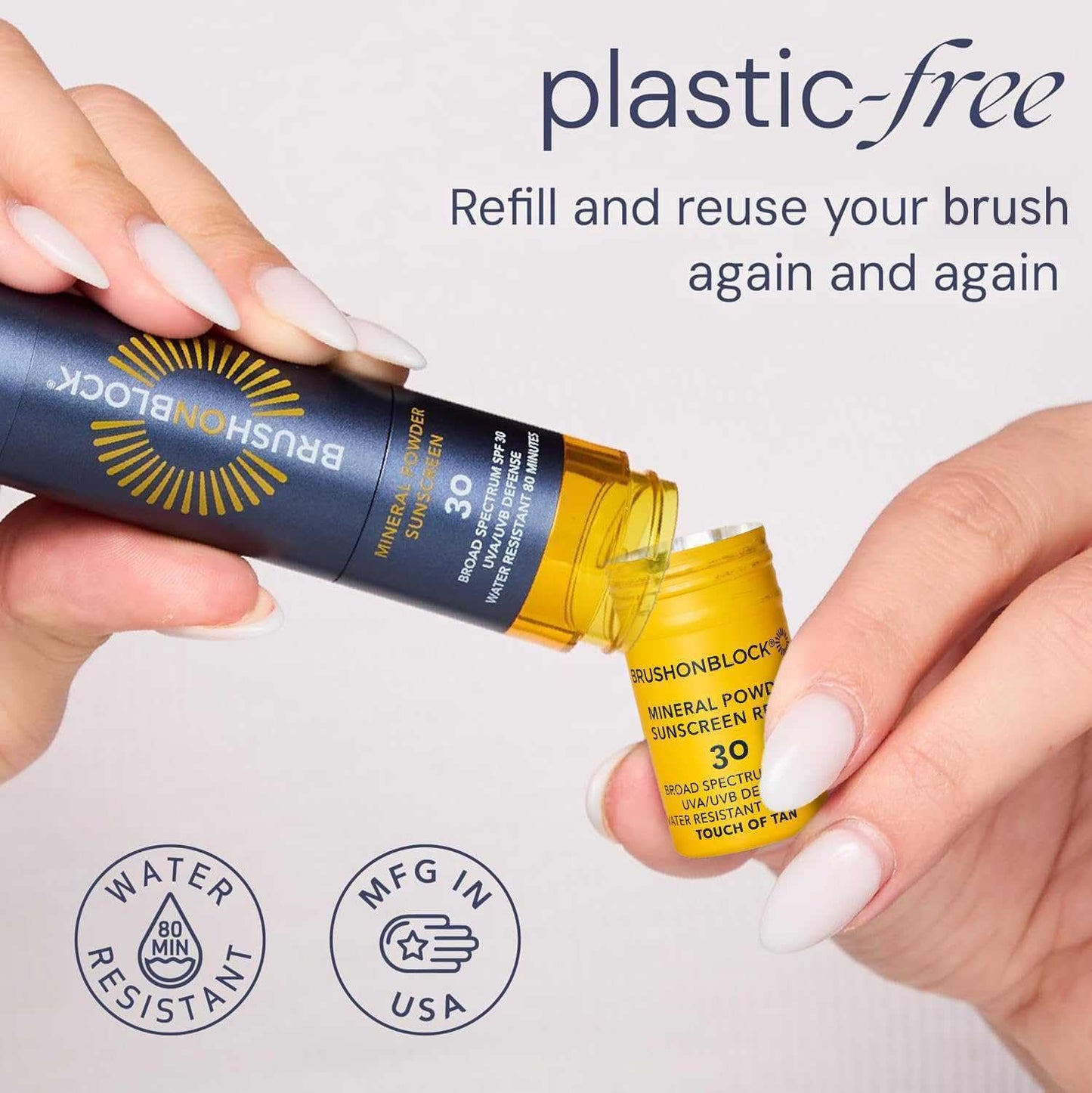 Brush On Block SPF 30 Mineral Powder Sunscreen Refill - Niacinamide, Hyaluronic Acid & Vitamin C | Touch of Tan