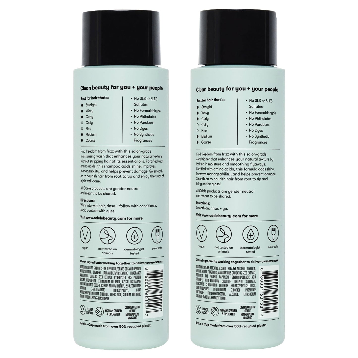 Odele Smoothing Sulfate-Free Shampoo & Conditioner Set, 13 fl oz Each