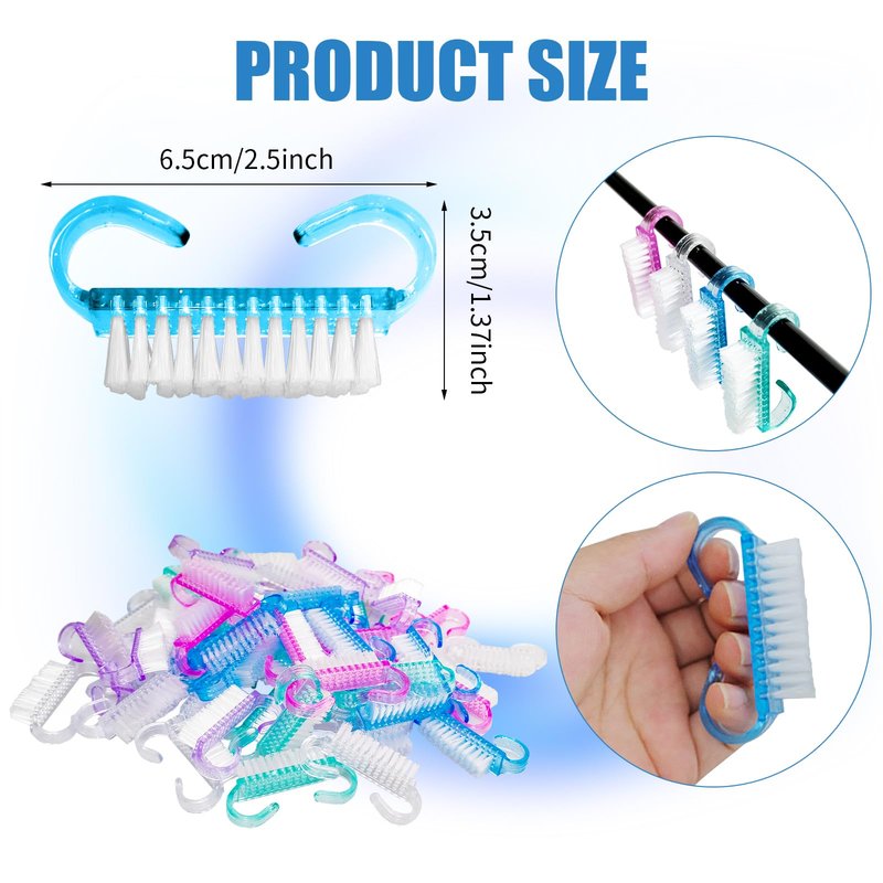 TANEMUDO 420 Pcs Handle Grip Nail Brush Bulk 5 Colors Nail Scrub Brush Pedicure Scrubbing Tool for Men and Women for Cleaner Nails and Toes
