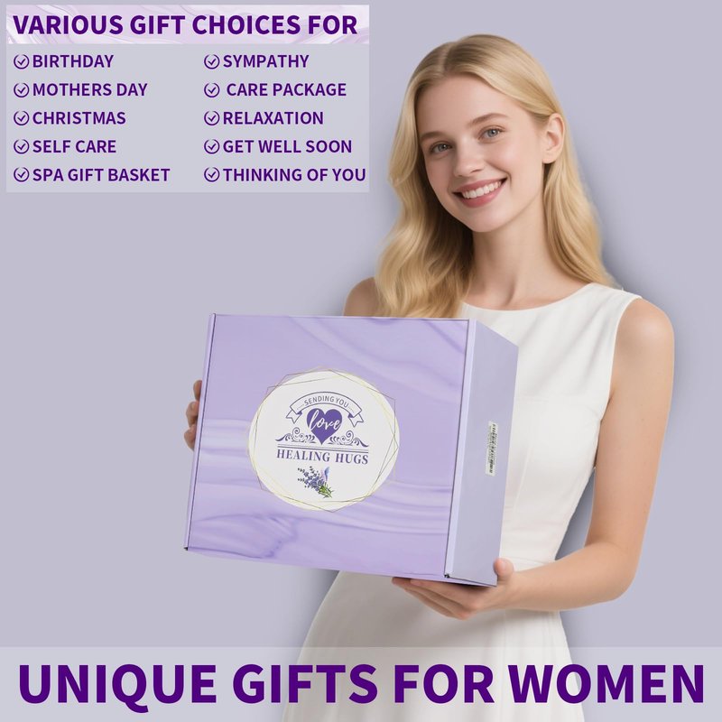 Valentines Day Gifts for Her - Romantic Self Care & Spa Gift Basket for Wife, Girlfriend, Women - Relaxation Recovery Care Package for Mom, Friend, Sister - Birthday, Thinking of You Gift Box