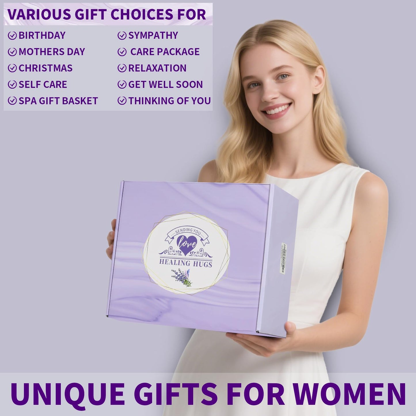 Valentines Day Gifts for Her - Romantic Self Care & Spa Gift Basket for Wife, Girlfriend, Women - Relaxation Recovery Care Package for Mom, Friend, Sister - Birthday, Thinking of You Gift Box