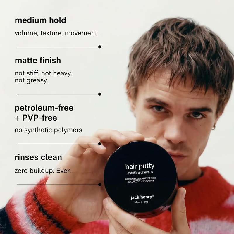Hair Putty for Men - Natural Matte Finish Styling Paste with Mango Butter & Broccoli Seed Oil | Medium Hold, Lightweight, 1.7 oz