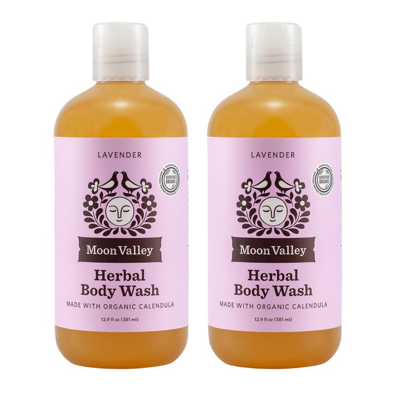 Herbal Body Wash, Lavender by Moon Valley, All Natural Ingredients, No Parabens, Vegan, Moisturizing Essential Oils, Two Pack