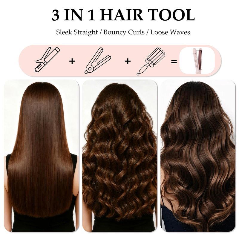 AraSyleon Flat Iron Hair Straightener | Airflow 2 in 1 Hair Straightener and Curler | Straight Curly Wavy | Cold Air for Damage-Free Styling Quick Hold | Easy and Safe Hair Styling Irons