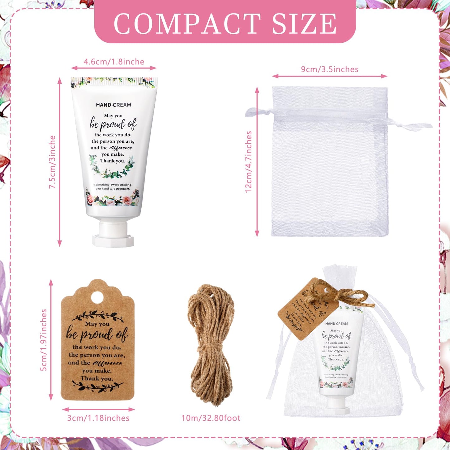 Dansib 24 Sets Employee Appreciation Gifts Hand Mini Lotion Bulk Travel Size Hand Cream Inspirational Thank You Gifts for Employee Staff Teachers Coworkers Team Nurse(Fresh)
