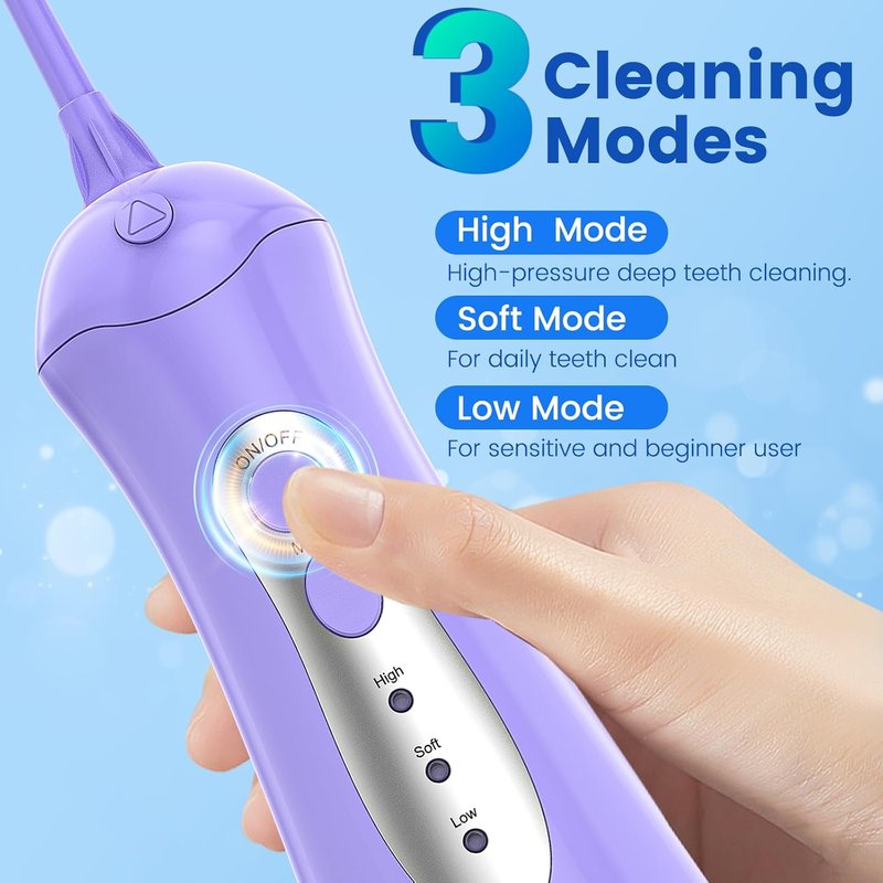 Water Flosser for Teeth - Portable Rechargeable Oral Irrigator with 5 Jet Tips | IPX7 Travel Dental Care