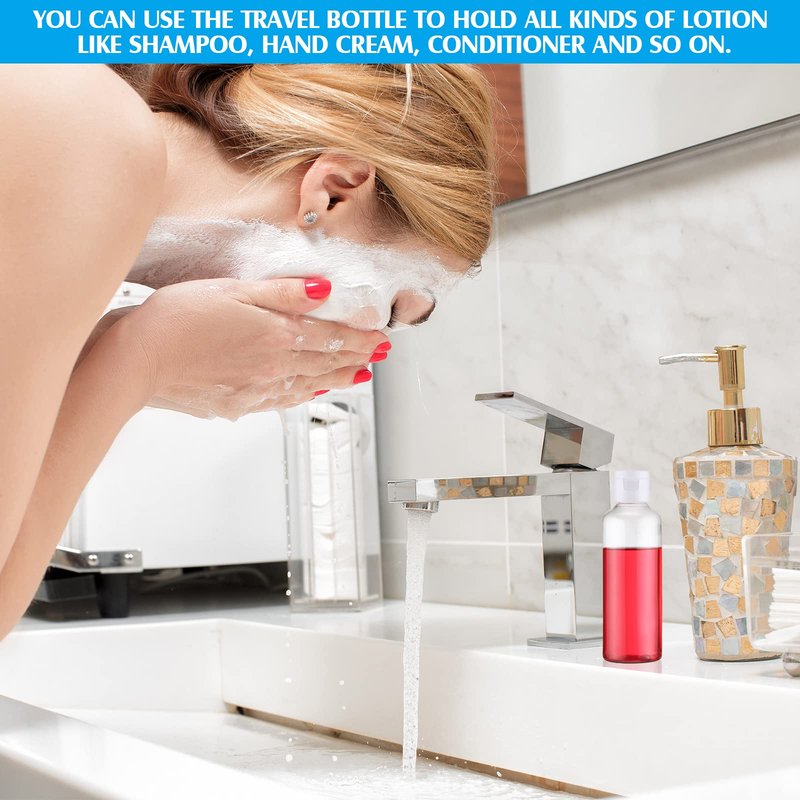 Eccliy 100 Pcs 3.4oz Travel Bottles for Toiletries TSA Approved Leakproof Plastic Empty 100 ml Small Squeeze Bottle Bulk Clear Refillable Shampoo Container for Liquids Cream Cosmetic Shampoo(Clear)