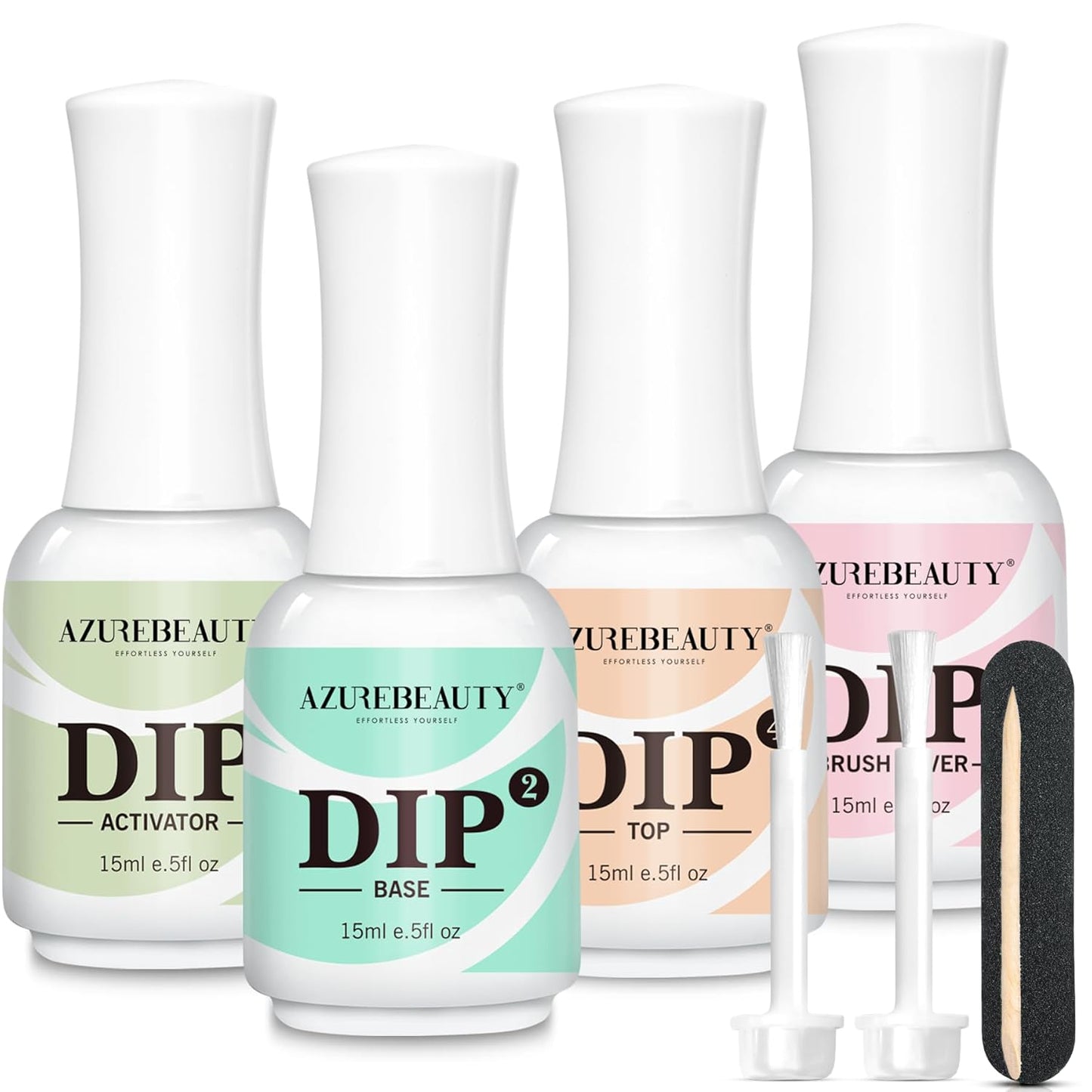 Azurebeauty Dip Powder Nail Kit - 4 Colors & 4 Dip Powder Liquids | 15ml for DIY French Nail Art