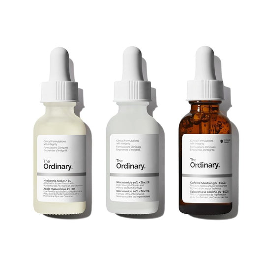 The Ordinary Serum Favorites Set | Hydrating Hyaluronic Acid, Niacinamide & Caffeine Solutions for Brightening Skin Care