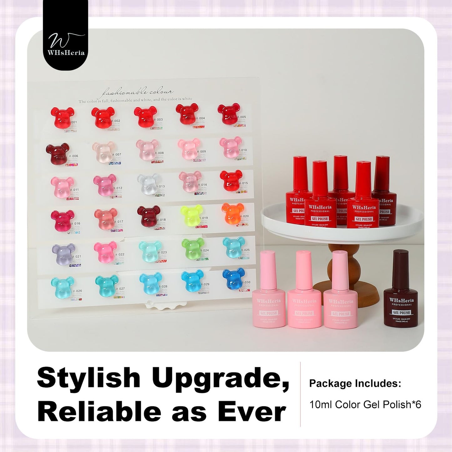 WHsHeria TPO Free Jelly Translucent Gel Nail Polish Set，6pcs 10ml Red Pink Purple Milk White Long-lasting Soak off UV Light Suit Give It to Women as a Gift for Daily Life at Home (119-C)