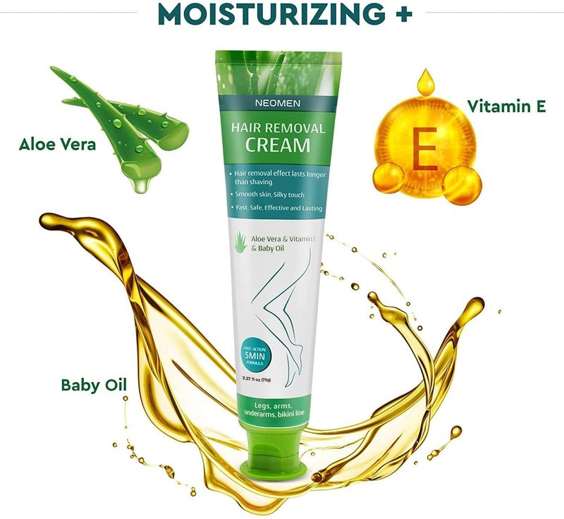 Hair Removal Cream for Sensitive Skin | Painless Depilatory with Aloe Vera & Vitamin E - 3.7 Fl Oz (Pack of 2)