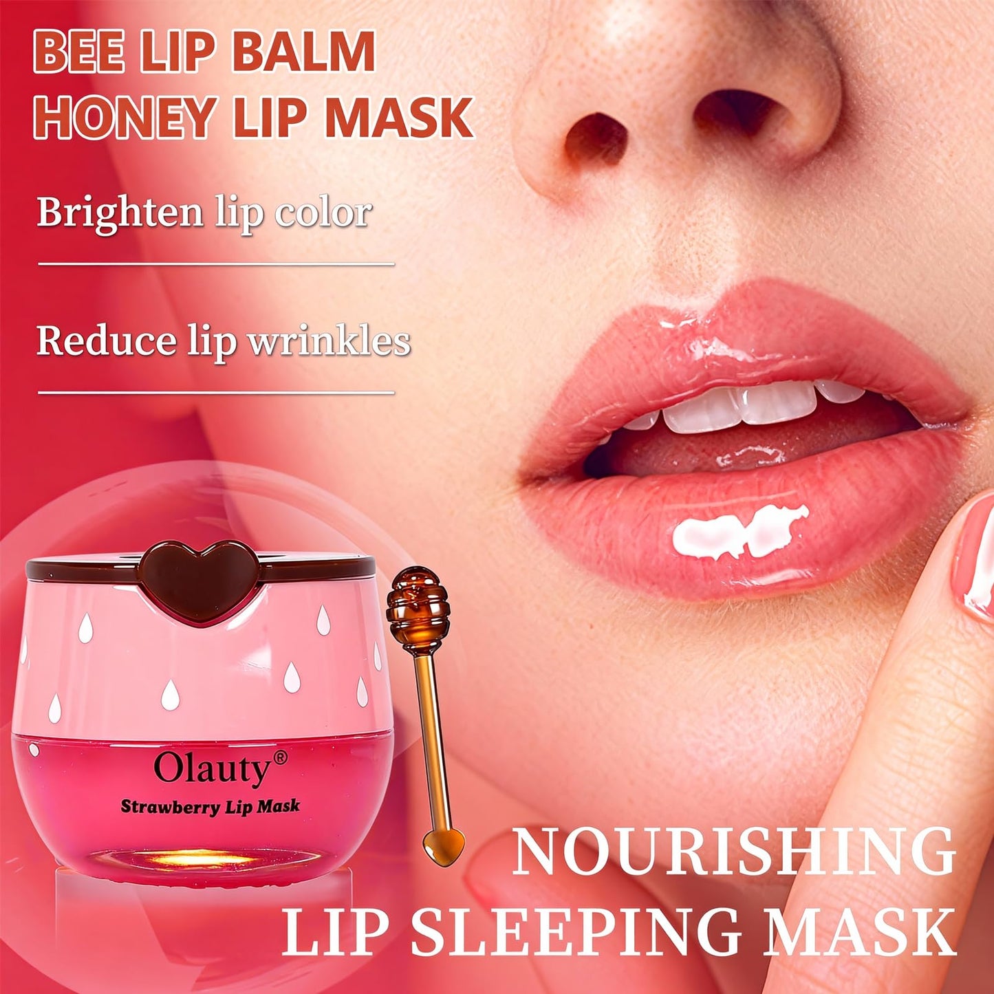 9 PCS Bee Lip Balm Honey Pot, Honey Lip Balm Bulk, Moisturising Sleep Lip Mask Overnight, Exfoliating Prevention Dry and Crack Lip Scrubs,Reduce Lip Lines, Wedding Gifts,Bulk Gifts