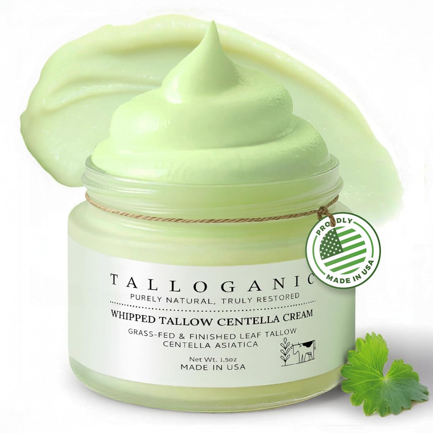 Beef Tallow Skin Cream | Grass-Fed Whipped Tallow Moisturizer - 100% Natural Hydrating Formula for Dry & Sensitive Skin