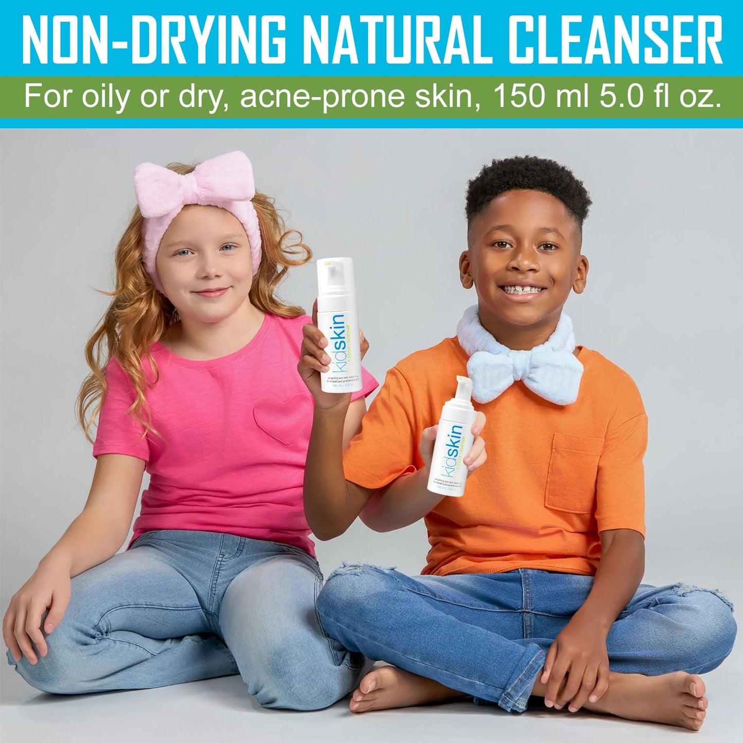 Kidskin T-Blast Facial Cleanser, Gentle Face Wash with Tea Tree Oil, Spot Skin Care for Kids and Teens, Non-Drying Natural Cleanser for Oily or Dry, Acne-Prone Skin, 150 ml 5.0 fl oz.