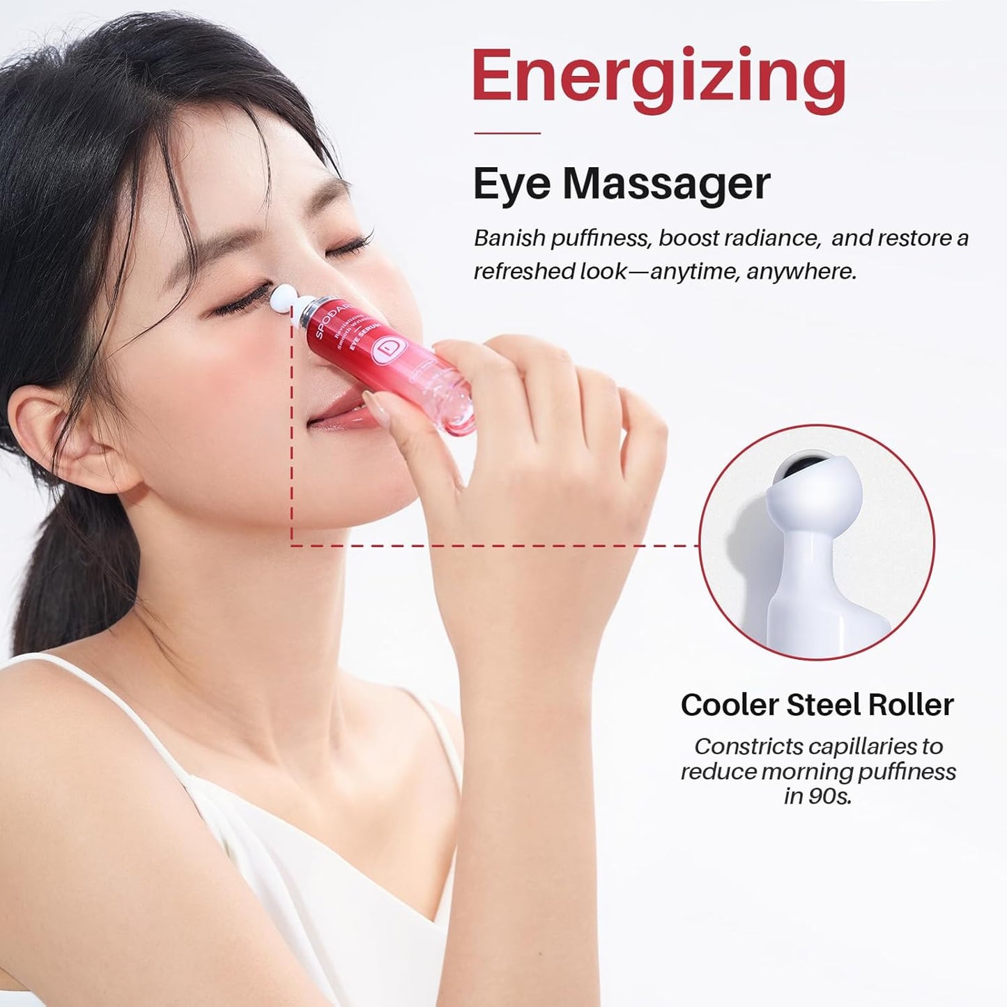Eye Serum for Dark Circles - Caffeine, Retinol & Hyaluronic Acid | 360° Massage Ball, 0.5 fl oz