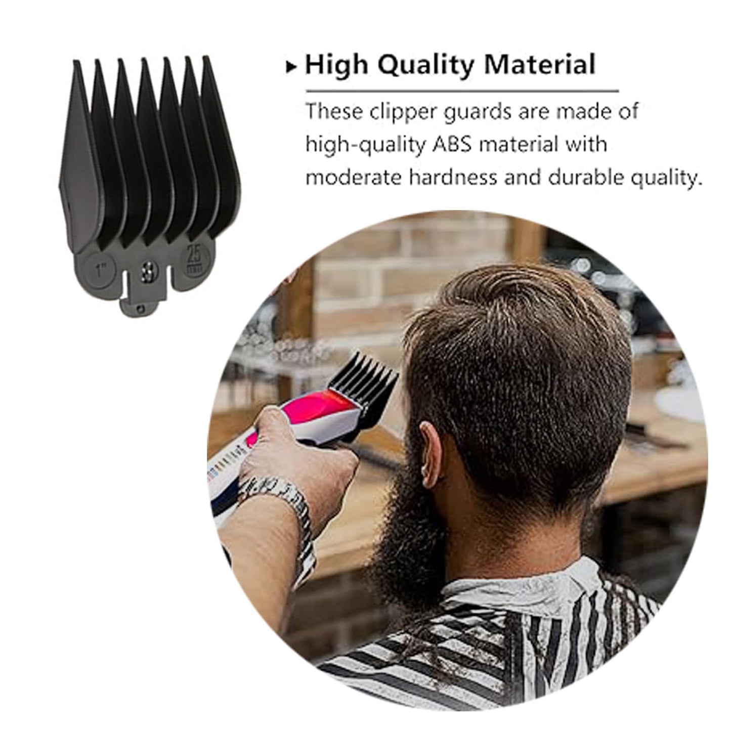 10 Piece Clipper Guards Set for Wahl Babyliss FX870 & More(Black) Replacement Guides (1/16" to 1") with Organizer