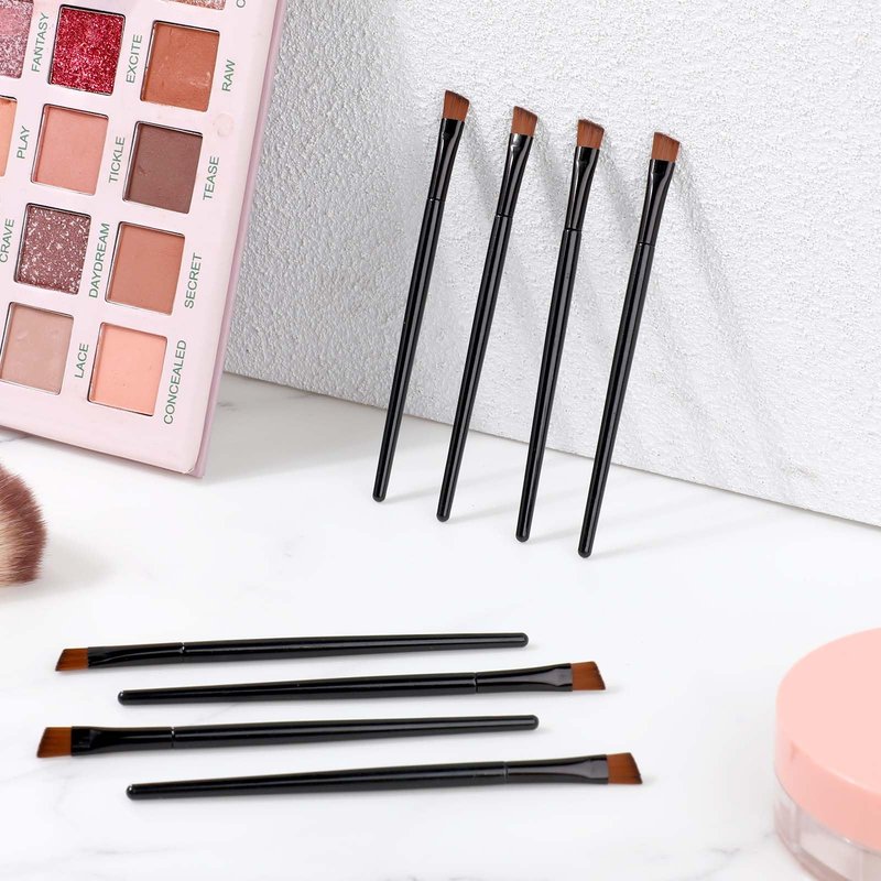 50 Pieces Angled Eyebrow Brushes Eyebrow Tint Brush Flat Tapered Eyebrow Concealer Brush Eye Shadow Applicator Sticks Disposable Eye Makeup Brushes