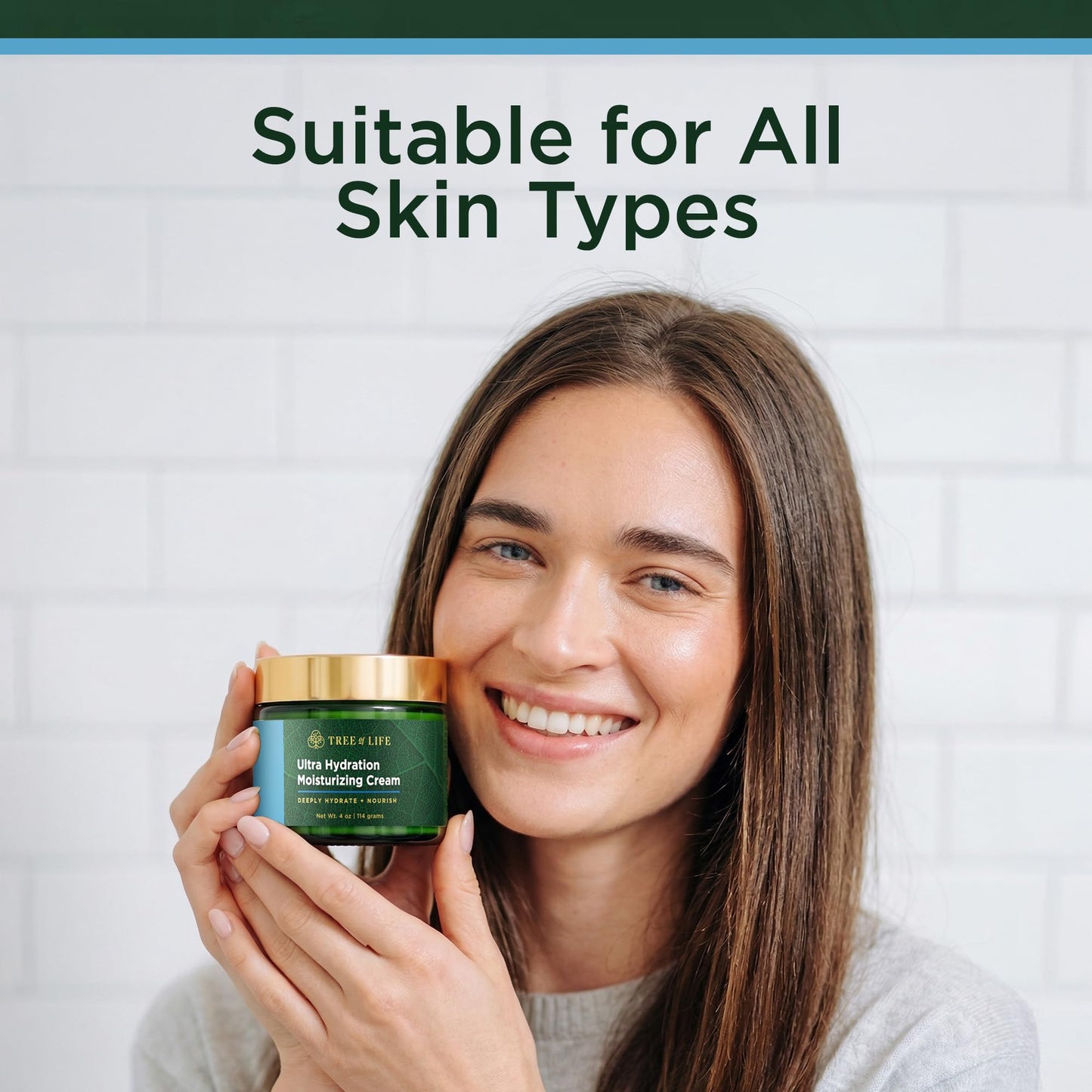 Tree of Life Beauty Moisturizer Face Cream, Dermatologist-Tested Ultra Hydrating Anti-Aging Cream, Reduces Dark Spots & Fine Lines, Brightens for Firmer, Smoother Skin, Non-Greasy, 4 Fl Oz