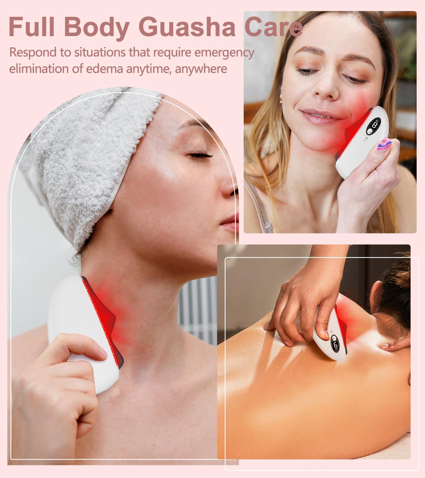 YEVYO Gua Sha Facial Tool, Electric Black Obsidian Guasha Tool for Face, Chin, Neck, Body, Heated Vibrating Massage Gua Sha Stone for Face Sculpting