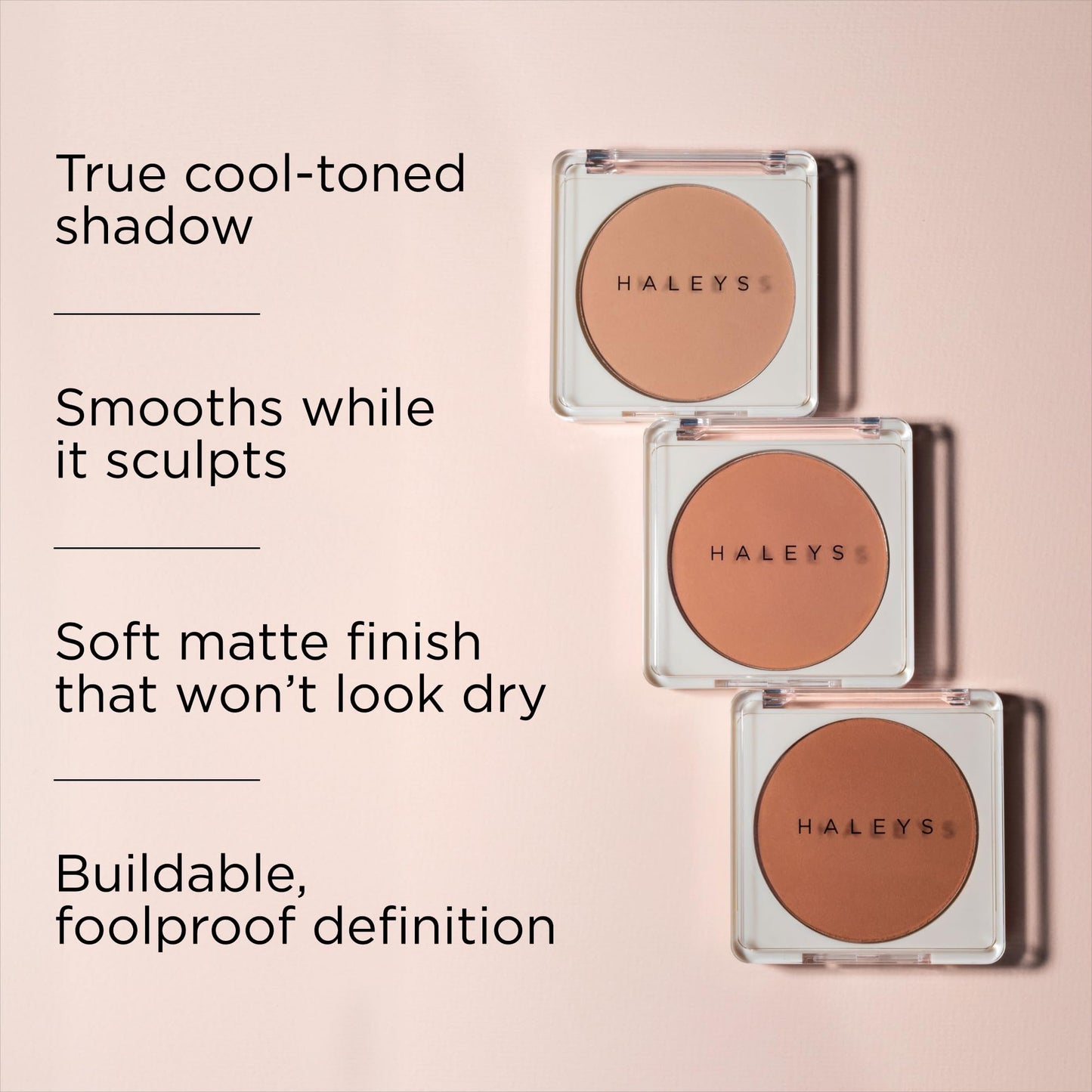 HALEYS Beauty Re-sculpt Smoothing Contour Powder, Non-Caking, Lightweight Face Contour for Defined Sculpting, Soft Blendable Makeup, Infused with Shea Butter & Chamomile, Vegan & Cruelty Free, Light