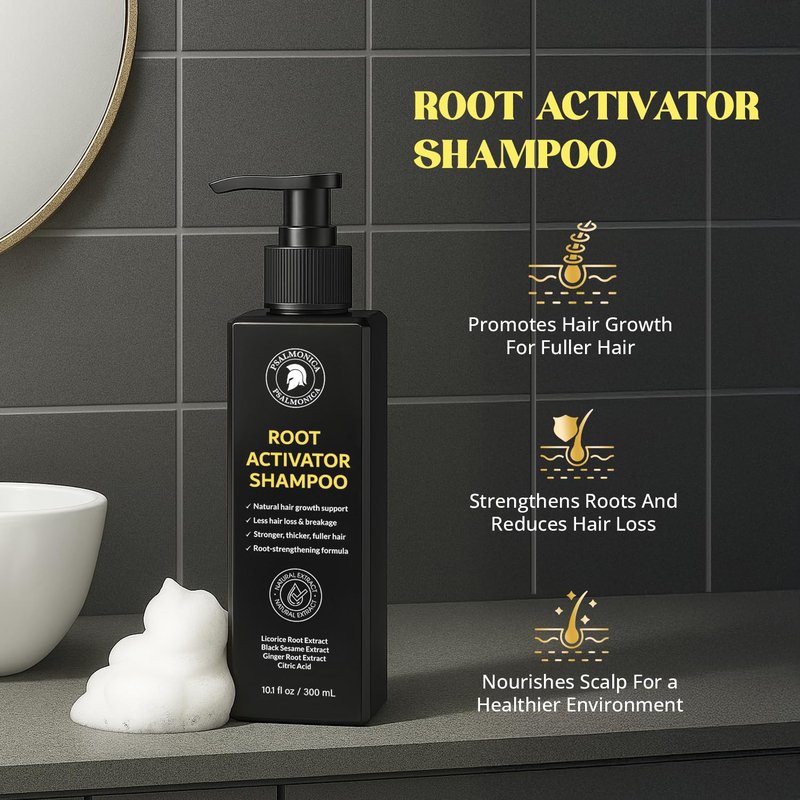 Root Activator Shampoo & Hair Growth Serum Kit | Natural Scalp Care for Thinning Hair (11.1 Fl Oz)
