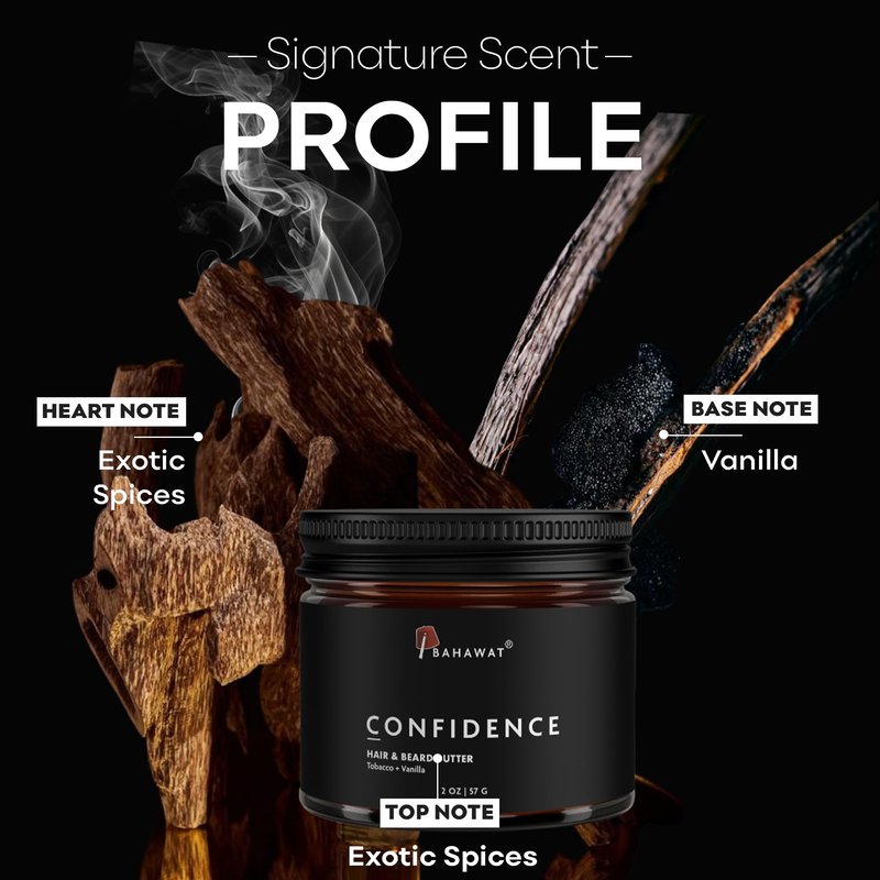 BAHAWAT Hair & Beard Butter for Men Leave-in Conditioner -Tobacco & Vanilla scent - Strengthen & Soften– Made in USA -Organic Natural Ingredients | The Best Beard Butter - 2 oz.