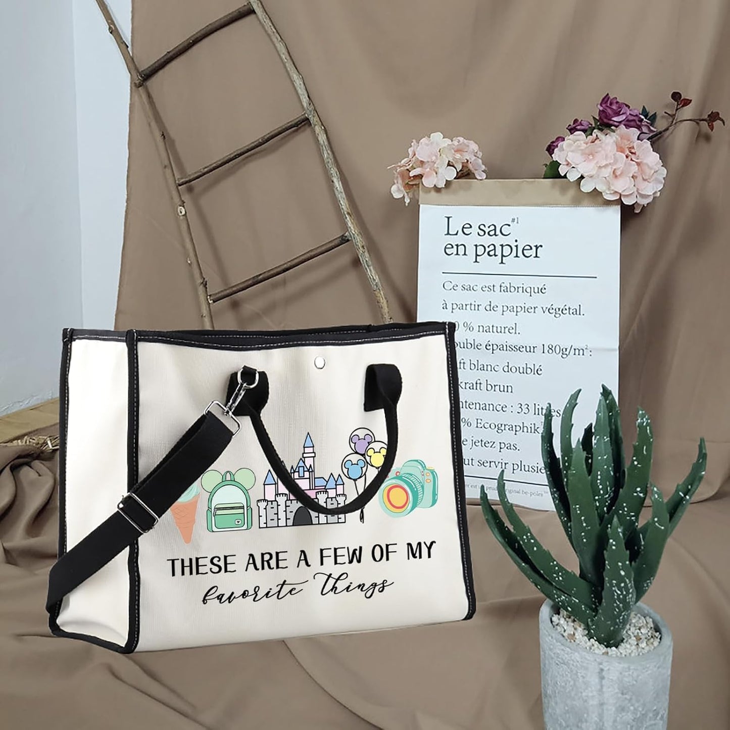 Fairytale Fans Tote Bag - Mouse Family Trip Snacks & Makeup Organizer | Magic Kingdom Design