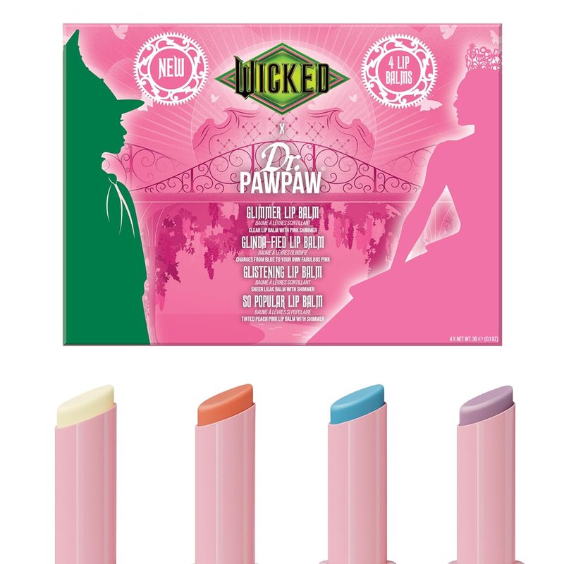 Dr. PawPaw Glinda Wicked Balm Collection - Natural Aloe Vera Lip Balm Set | Gluten-Free Moisturizer - 4 Pack