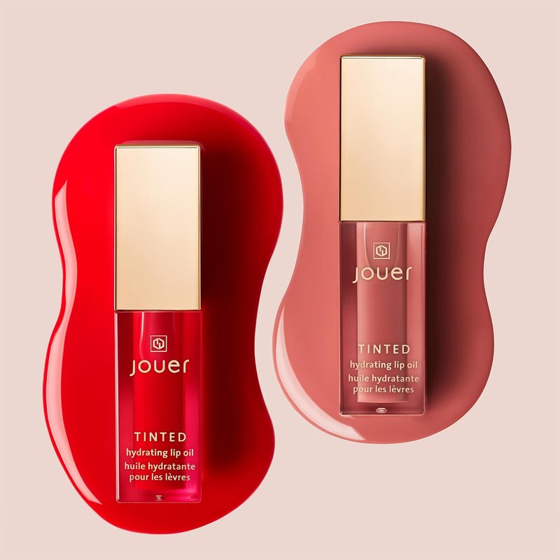 Jouer Essential Tinted Hydrating Lip Oil Gloss | Moisturizing Lip Treatment with Jojoba & Apricot Oils
