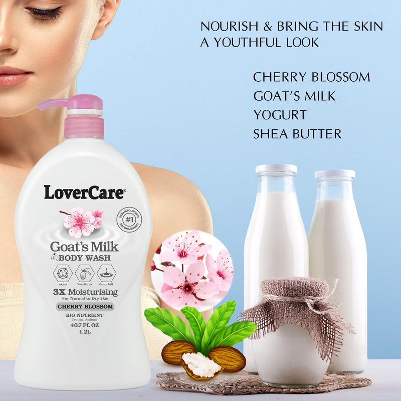 LoverCare Goat's Milk Cherry Blossom Moisturizing Body Wash 40.7 Fl.Oz - Single…