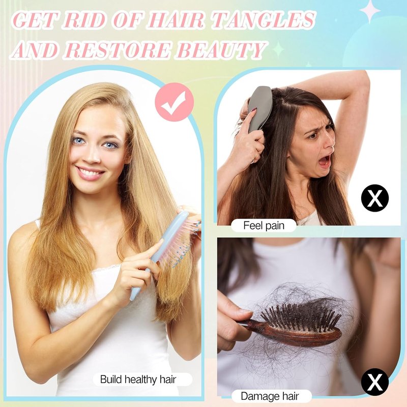 Mini Detangling Hairbrush Set - Soft Bristle Travel Combs for Toddlers & Women | 36 Packs
