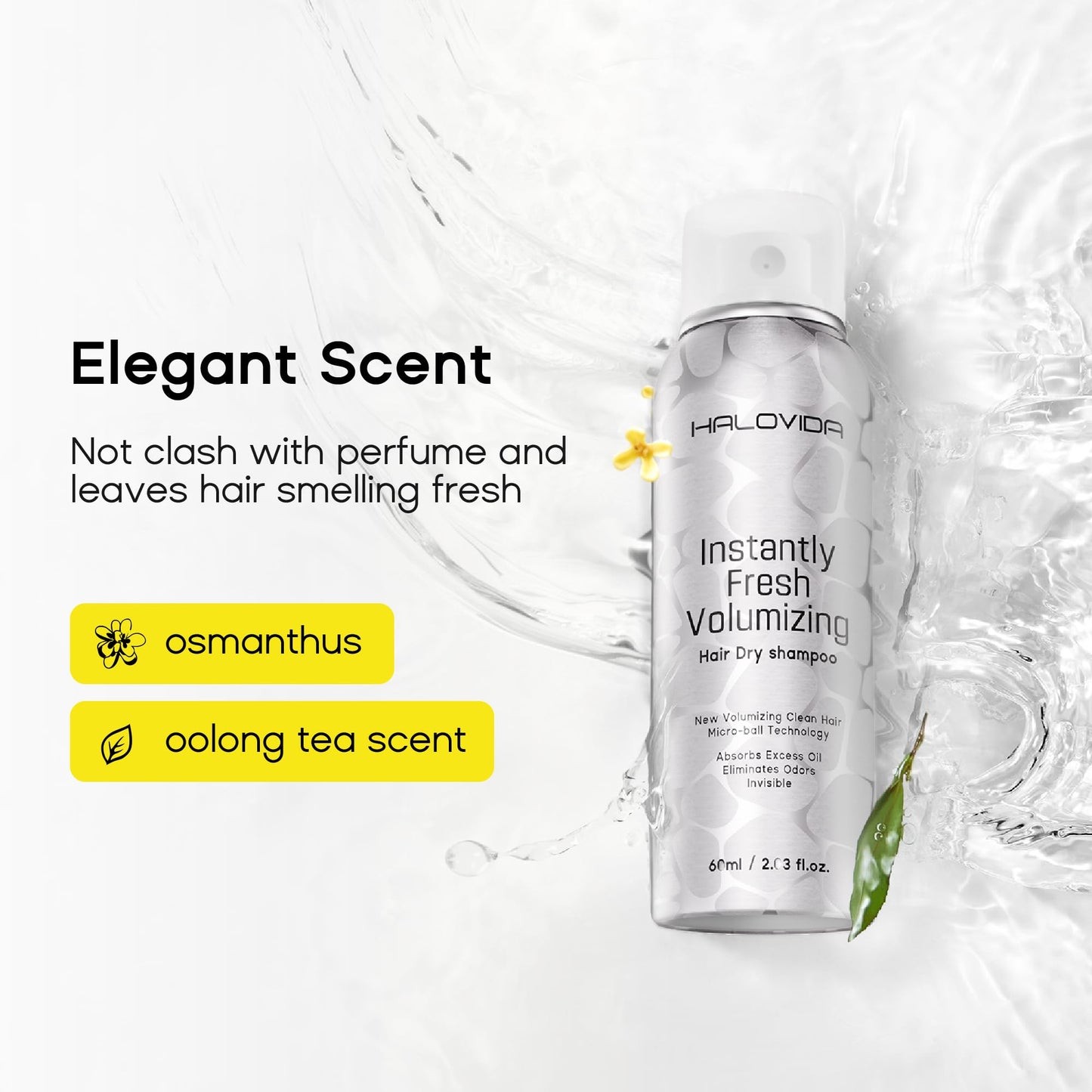 HALOVIDA Dry Shampoo for Women, Dry Scalp Shampoo Spray for Dark Hair